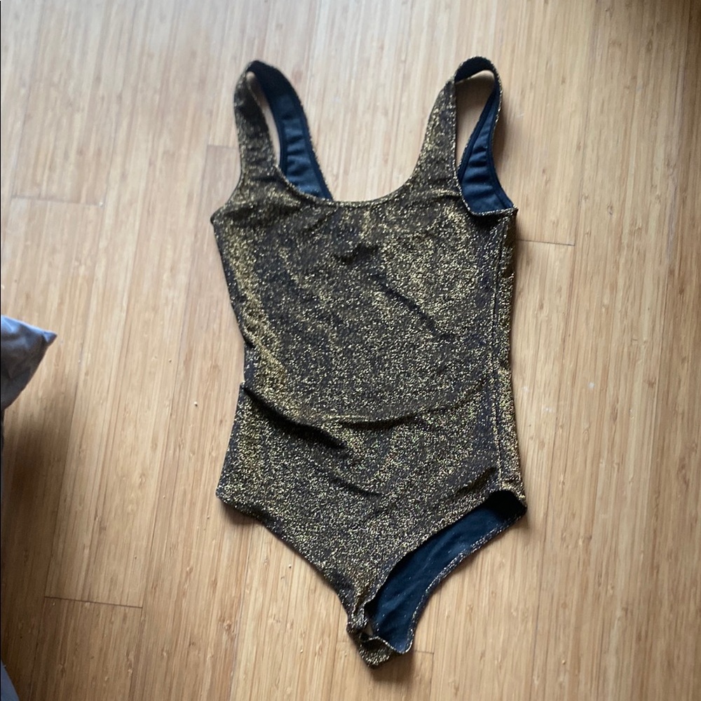 Gold and Black Sparkle Bodysuit